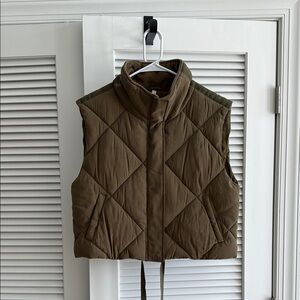 Free People Olive Green Puffer Vest